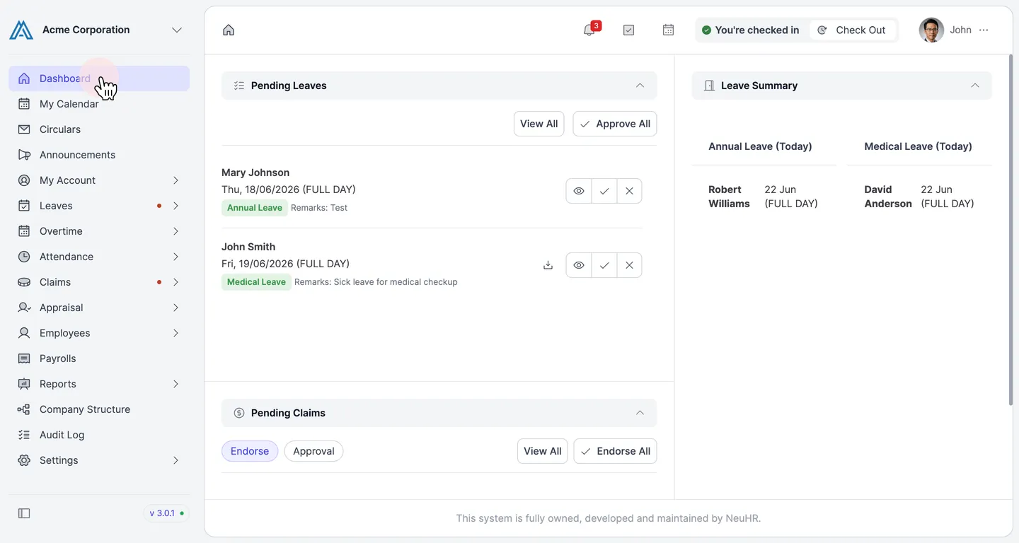 Navigate to Dashboard
