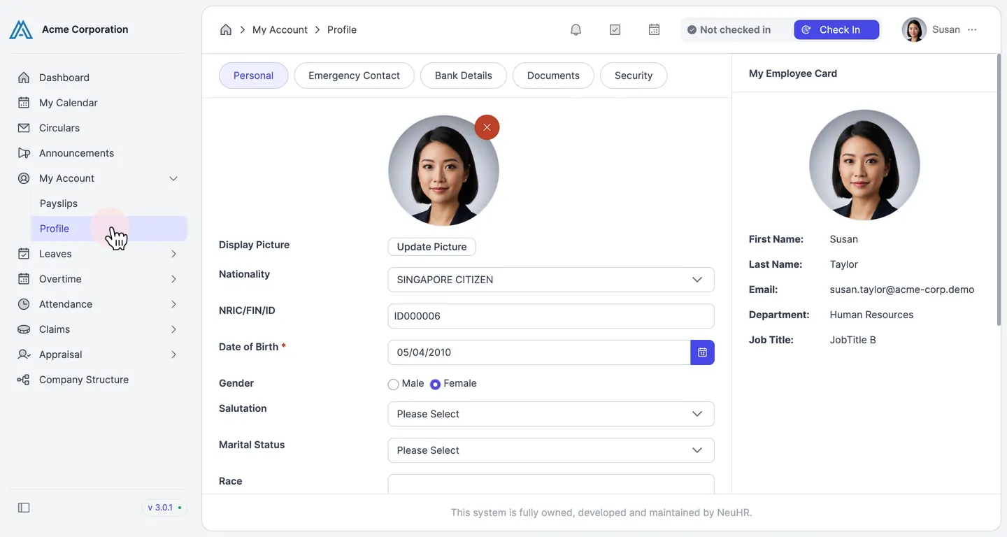 Navigate to Profile