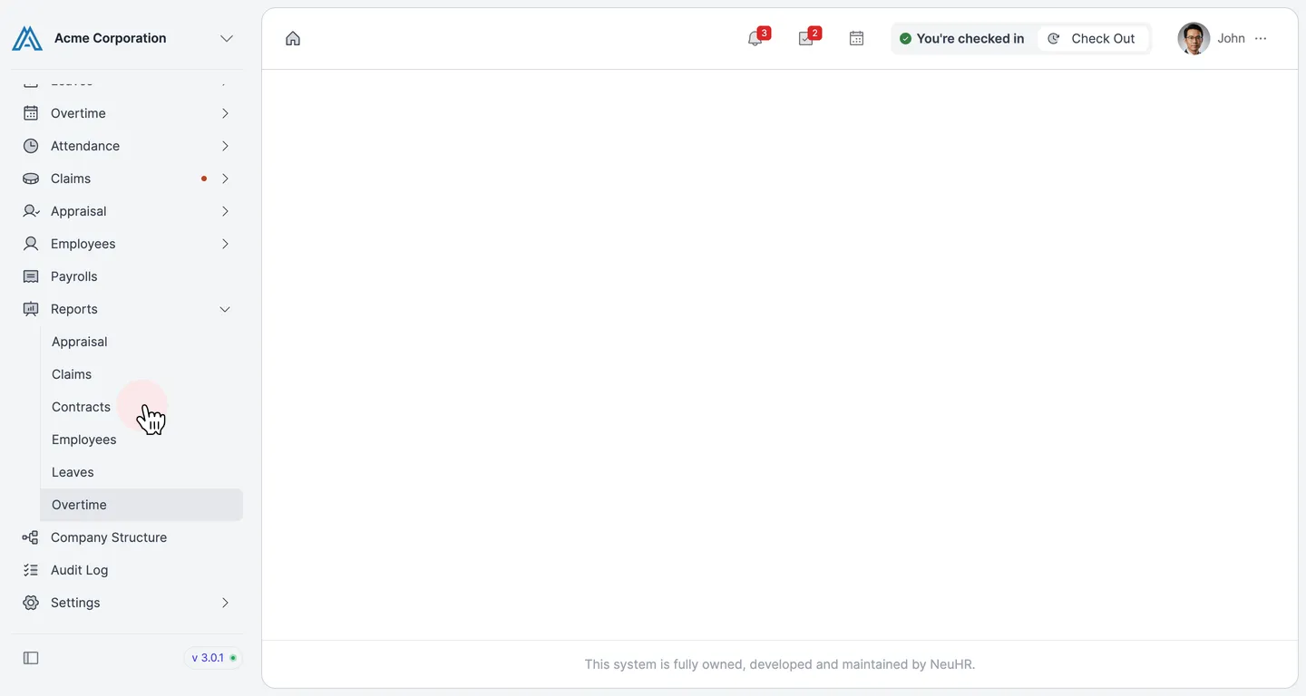 Navigate to Contract Reports