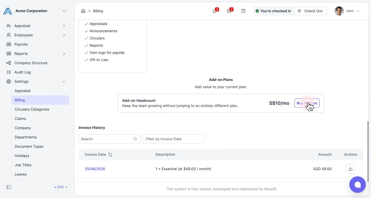 Click Buy Add-on button