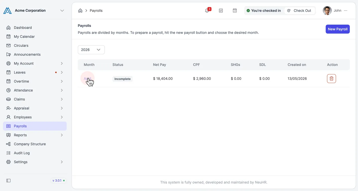 Payroll List