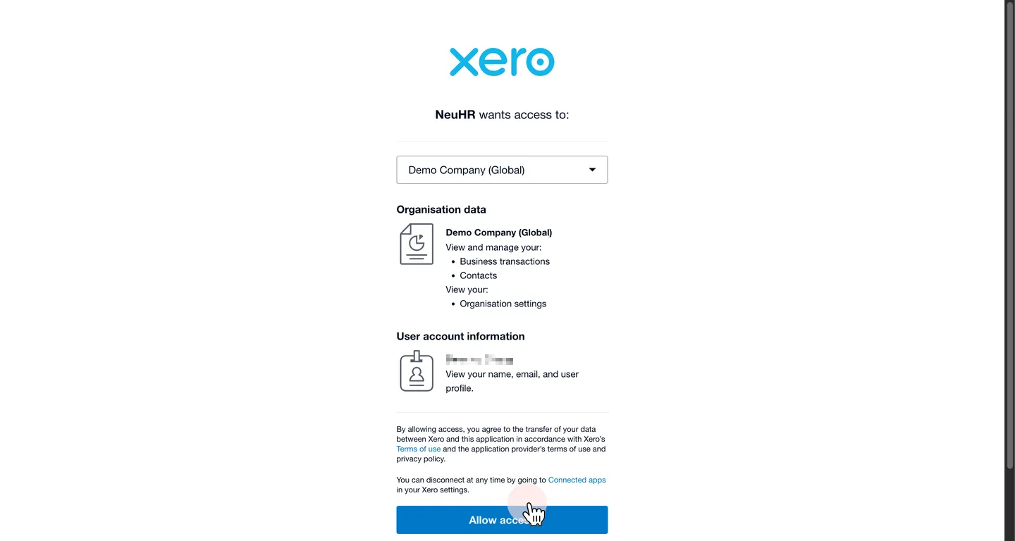 Click Allow access