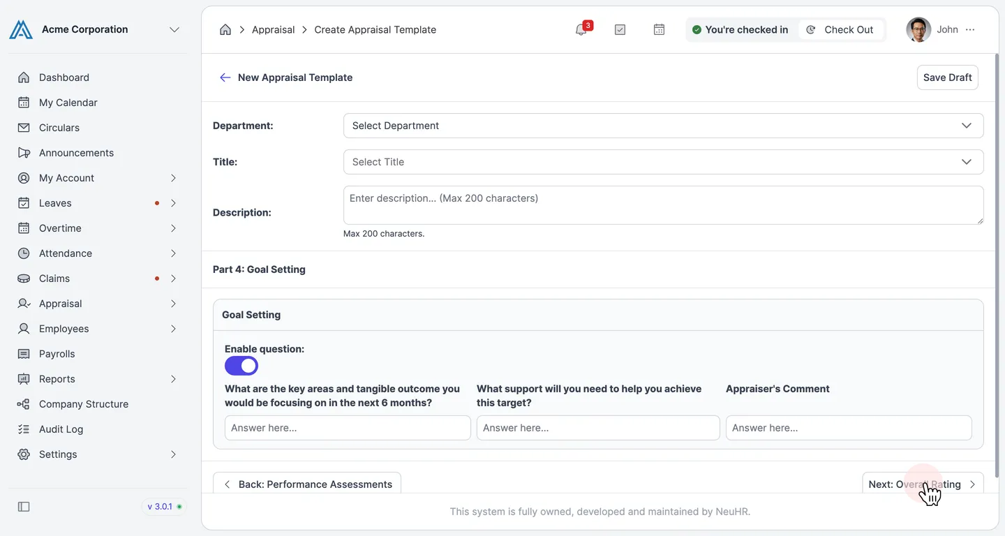 Configure Part 4 Goal Setting