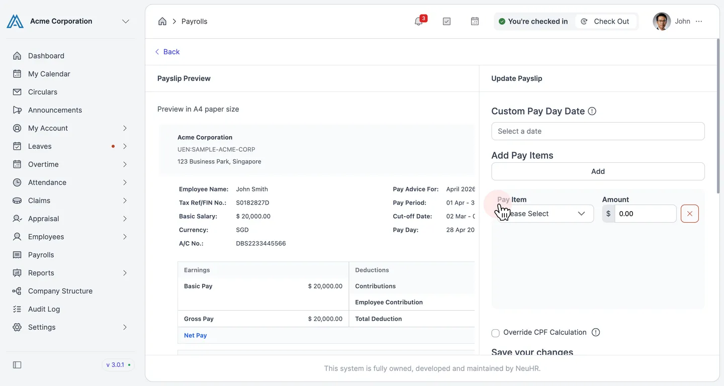 Employment Details Tab